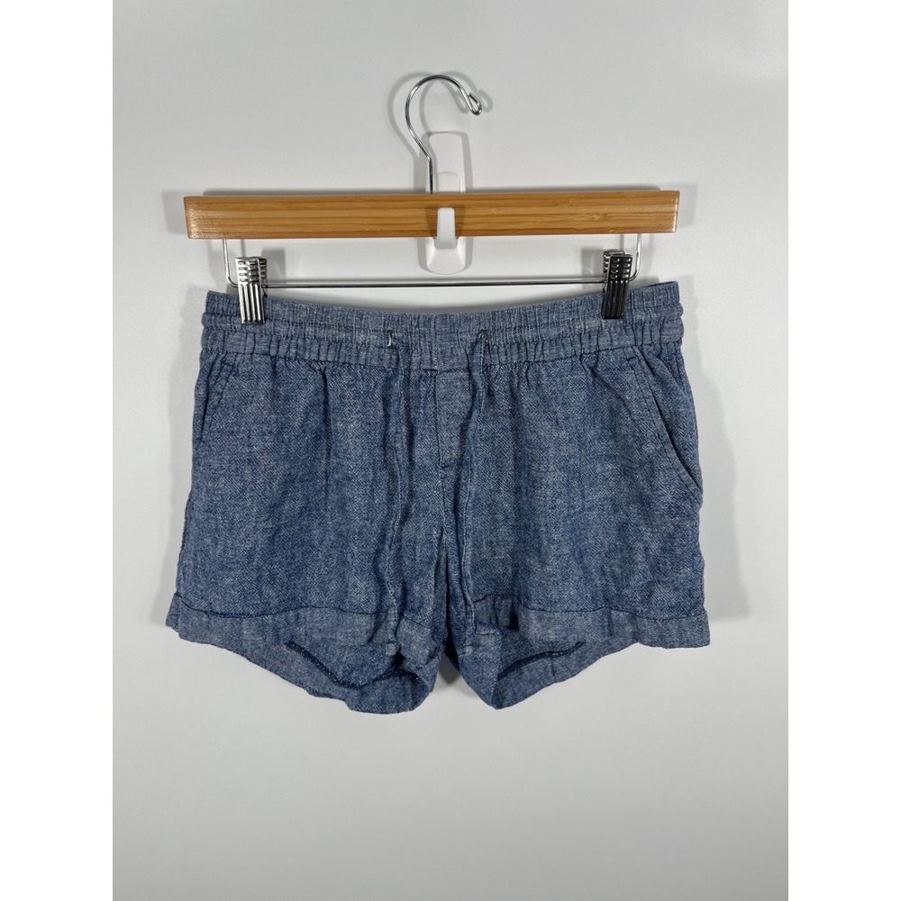 Old Navy Womens Linen Blend Shorts S Blue Minimalist Capsule Chic‎ Euro Summer